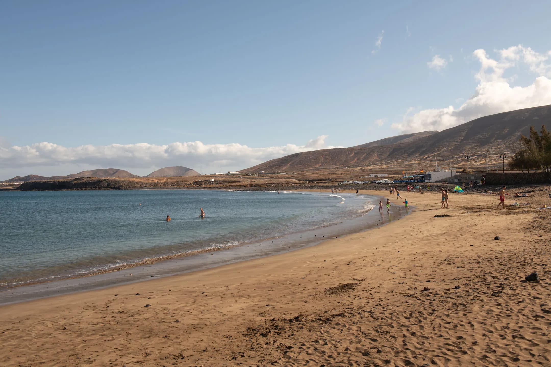 Beautiful beaches with golden sand and crystal clear waters in Lanzarote