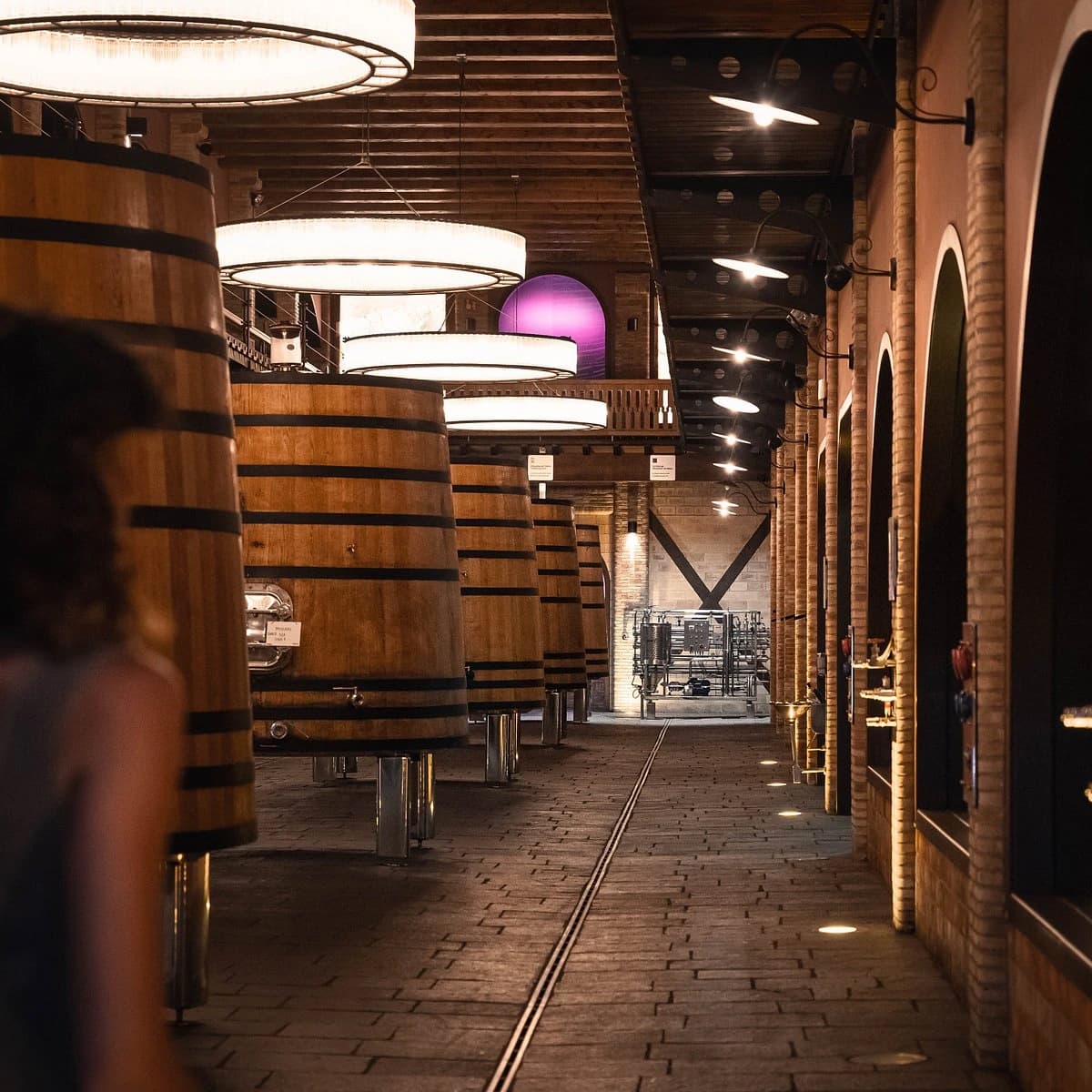 Modern Stratvs winery with restaurant and contemporary architecture in La Geria